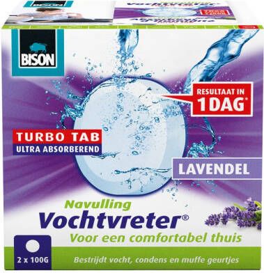 Bison Vochtvreter Ambiance Turbo Tab Lavendel Navulverpakking