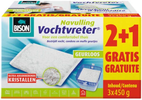 Bison Vochtvreter Navulzak Geurloos Promopack 3 X 450 Gr