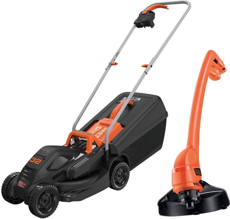 BLACK+DECKER Elektrische Grasmaaier Bemw351gl2-qs 32cm 1000w + Grastrimmer 23cm 250w