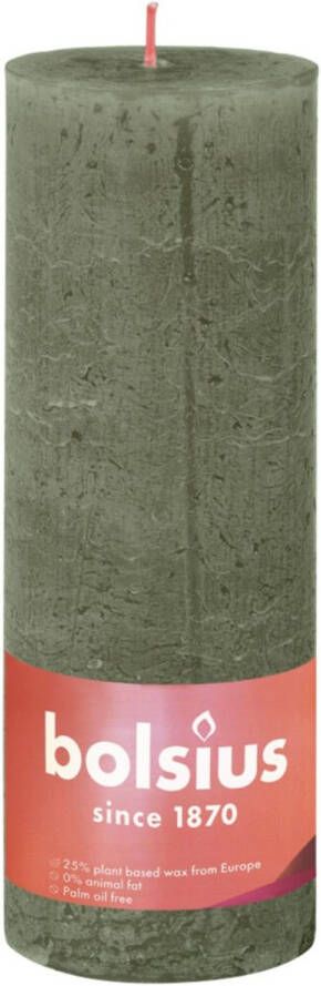 Bolsius Stompkaars Fresh Olive Ø68 mm Hoogte 19 cm Olijfgroen 85 branduren - Foto 2