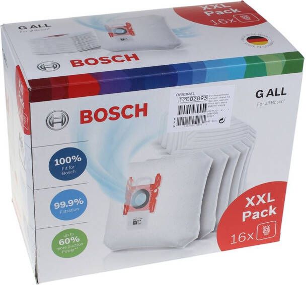 Bosch Stofzuigerzak Type G All Xxl Pack 16 Stuks 17002095