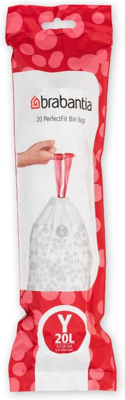 Brabantia PerfectFit afvalzak met trekbandsluiting code Y 20 liter 20 stuks rol White - Foto 2