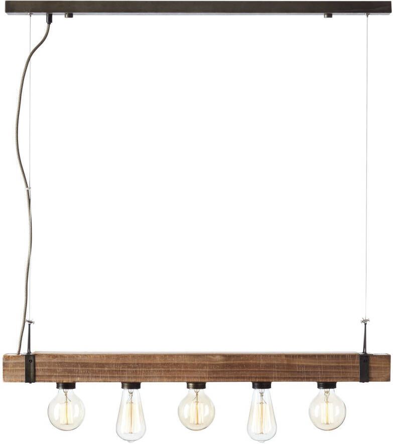 Brilliant Hanglamp Woodhill Zwart 5xe27