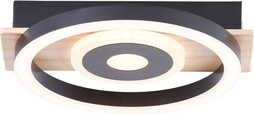 Brilliant Plafondlamp Maureen Hout Zwart ⌀20cm 12w