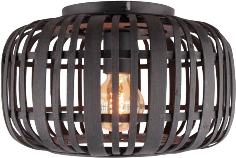Brilliant Leuchten Plafondlamp Woodrow Bamboe Nature Style dimbaar Ø 32cm E27 fitting (1 stuk)