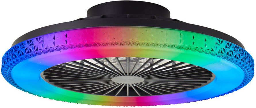 Brilliant Plafondventilator Badria Zwart Cct Rgb 40w