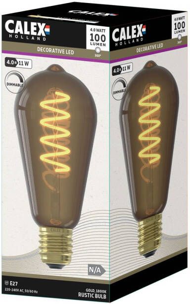 Calex Filament Led Lamp E27 St64 Natural E27 Warm Wit 4w