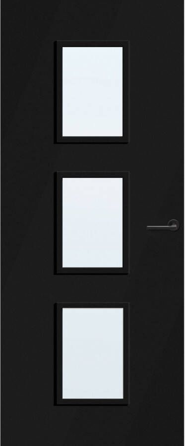 CanDo Capital Binnendeur Caracas Zwart Blank Glas Opdek Links 93x201 5 Cm