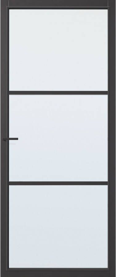 CanDo Capital Binnendeur Dover Zwart Blank Glas Blank Glas Opdek Links 83x201 5 Cm