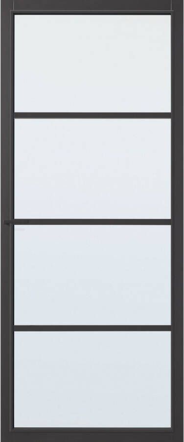 CanDo Capital Binnendeur Hartford Zwart Blank Glas Opdek Links 78x211 5 Cm