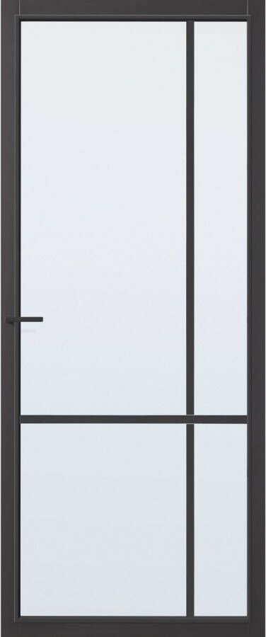 CanDo Capital Binnendeur Lincoln Zwart Blank Glas Opdek Links 78x211 5 Cm