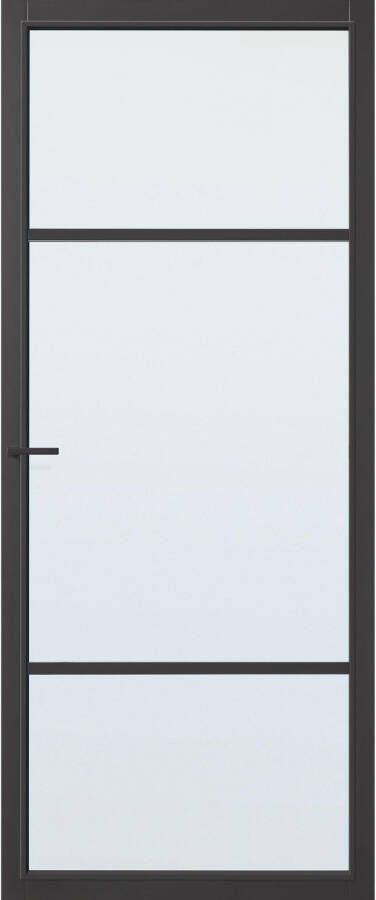 CanDo Capital Binnendeur Nashville Zwart Blank Glas Opdek Links 83x211 5 Cm