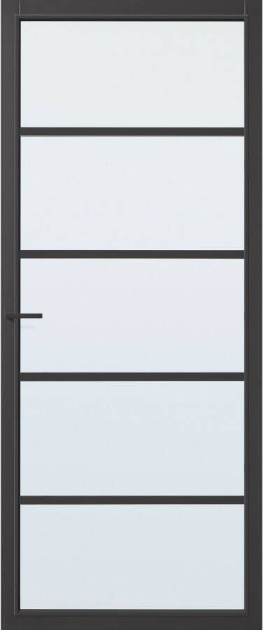 CanDo Capital Binnendeur Springfield Zwart Blank Glas Opdek Links 78x211 5 Cm