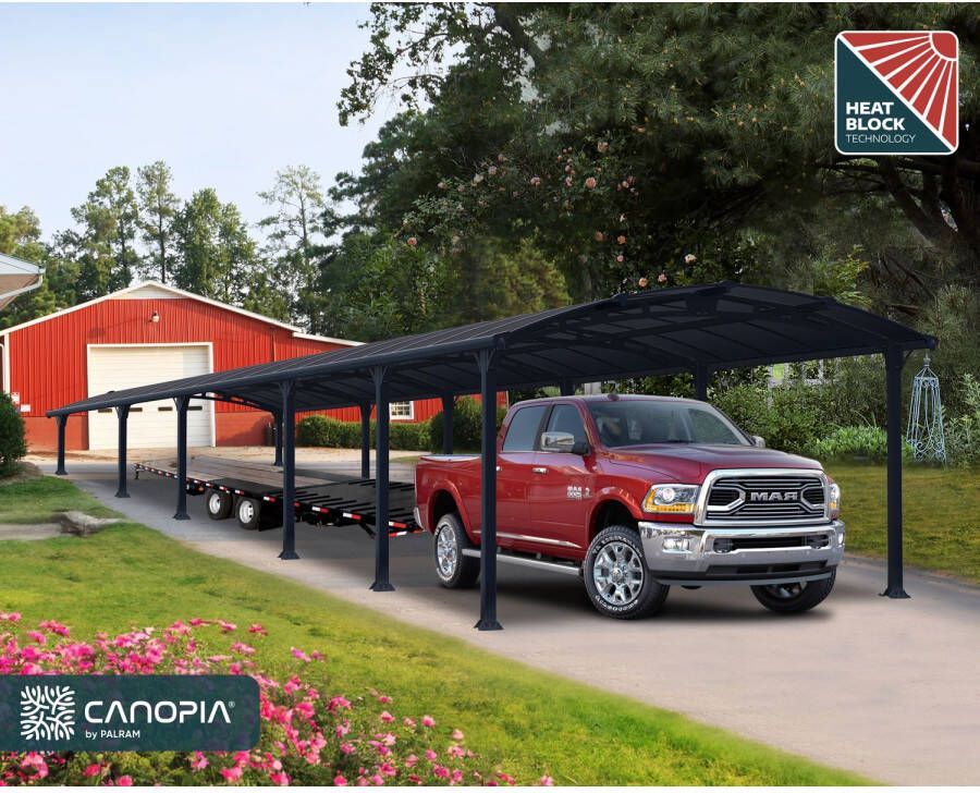 Canopia Palram | Carport Arcadia Enkel Donkergrijs brons 1290x360cm