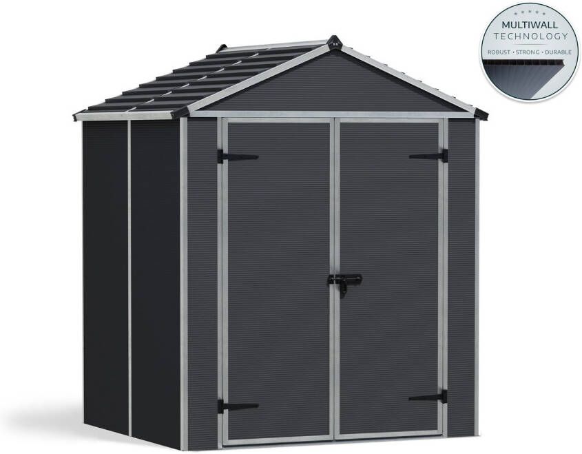 Canopia Rubicon Tuinhuis Tuinschuur Ultra Duurzaam Polycarbonaat Grijs 154X185X217 cm