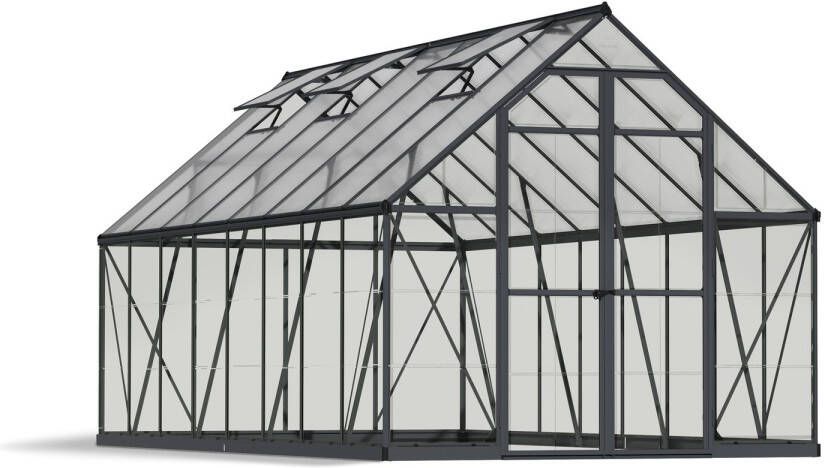 Canopia Balance Hybride Tuinkas Kweekkas Broeikas Polycarbonaat Hoge Kwaliteit Eenvoudige installatie Grijs 487X244x229 cm