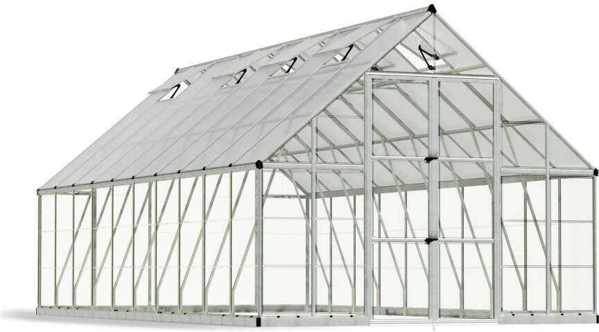 Canopia Balance Hybride Tuinkas Kweekkas Broeikas Polycarbonaat Hoge Kwaliteit Eenvoudige installatie Zilver 604X304X257 cm