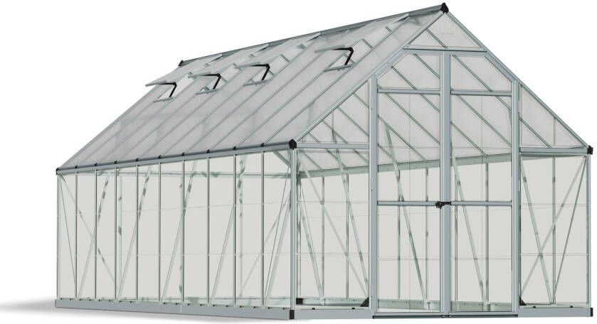 Canopia Balance Hybride Tuinkas Kweekkas Broeikas Polycarbonaat Hoge Kwaliteit Eenvoudige installatie Zilver 607X244X229 cm