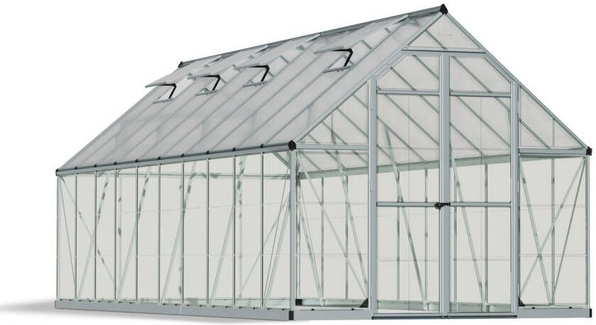 Canopia Balance Hybride Tuinkas Kweekkas Broeikas Polycarbonaat Hoge Kwaliteit Eenvoudige installatie Zilver 607X244X229 cm