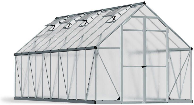 Canopia Essence Tuinkas Kweekkas Broeikas Polycarbonaat Hoge Kwaliteit Eenvoudige installatie Zilver 607X244X229 cm