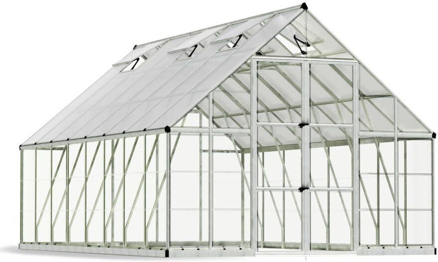 Canopia Balance Hybride Tuinkas Kweekkas Broeikas Polycarbonaat Hoge Kwaliteit Eenvoudige installatie Zilver 484X304X257 cm