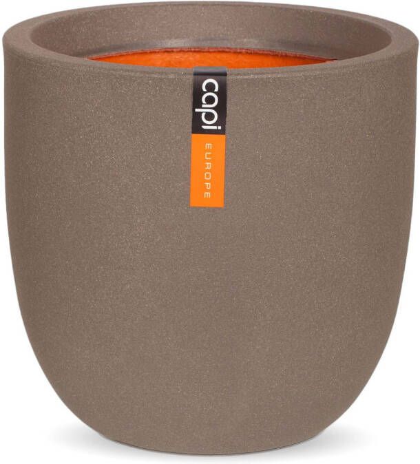 Capi Europe Bloempot bol Smooth NL 35x34 Warm taupe Opening Ø29 Bloempot voor binnen en buiten Levenslang garantie Breukbestendig 100% Recyclebaar CO2 Neutraal geproduceerd KWT932