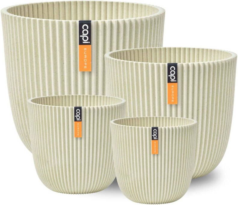 Capi Europe Cadeauset Pot Bol Groove 'made With' Zaagsel Beige Set L Zaagsel Beige