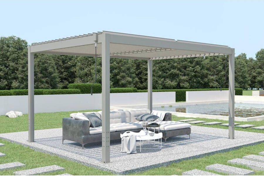 Cazeboo Bioklimatische Pergola Santa 400s300 Aluminium Taupe