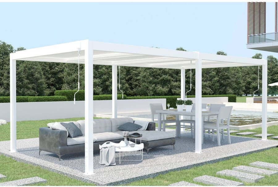 Cazeboo Bioklimatische Pergola Santa 600s300 Wit Aluminium