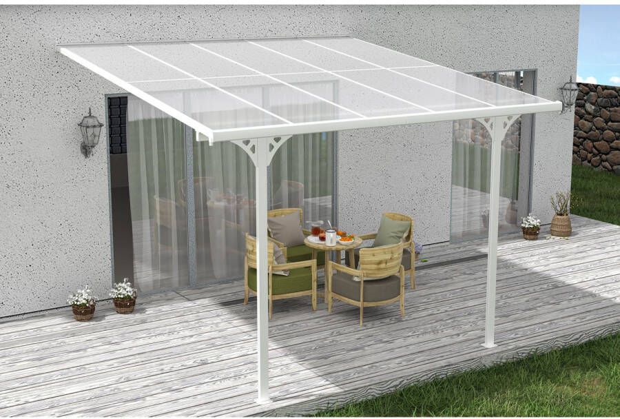 Cazeboo Pergola carport Leunend Kleo 300l300 Aluminium Wit