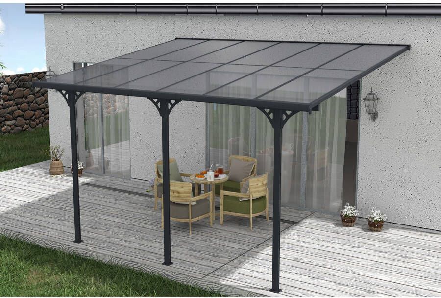 Cazeboo Pergola carport Leunend Kleo 400l300 Aluminium Grijs