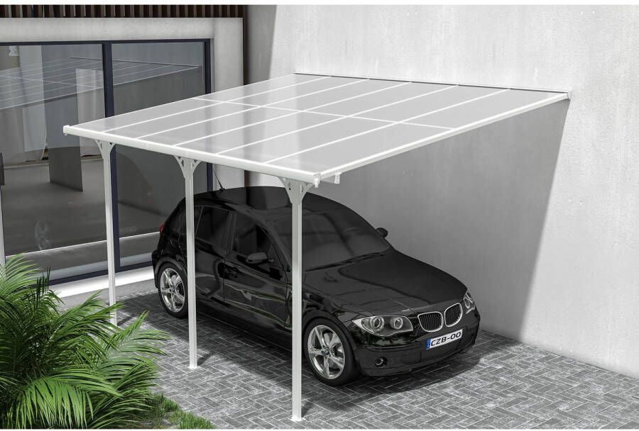 Cazeboo Pergola carport Leunend Kleo 400l300 Aluminium Wit