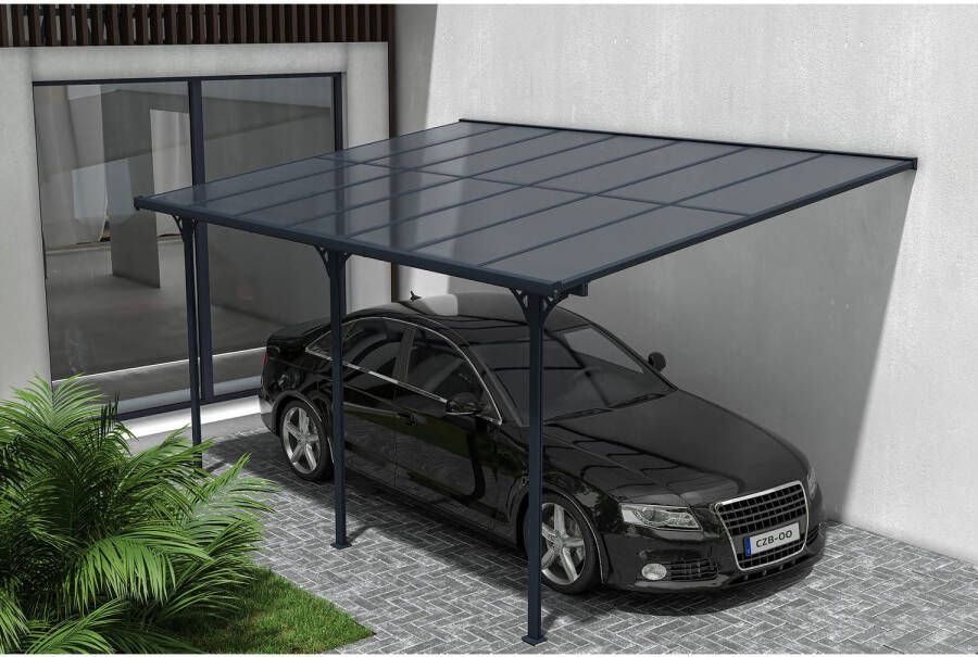 Cazeboo Pergola carport Leunend Kleo 450l300 Aluminium Grijs