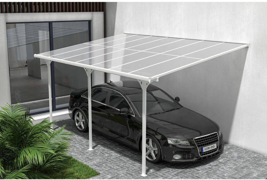 Cazeboo Pergola carport Leunend Kleo 450l300 Aluminium Wit