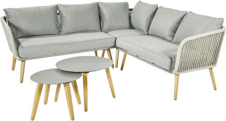 Central Park 5-delige Hoekbank Loungeset Ischia Aluminium textileen 5 Personen 214x214cm