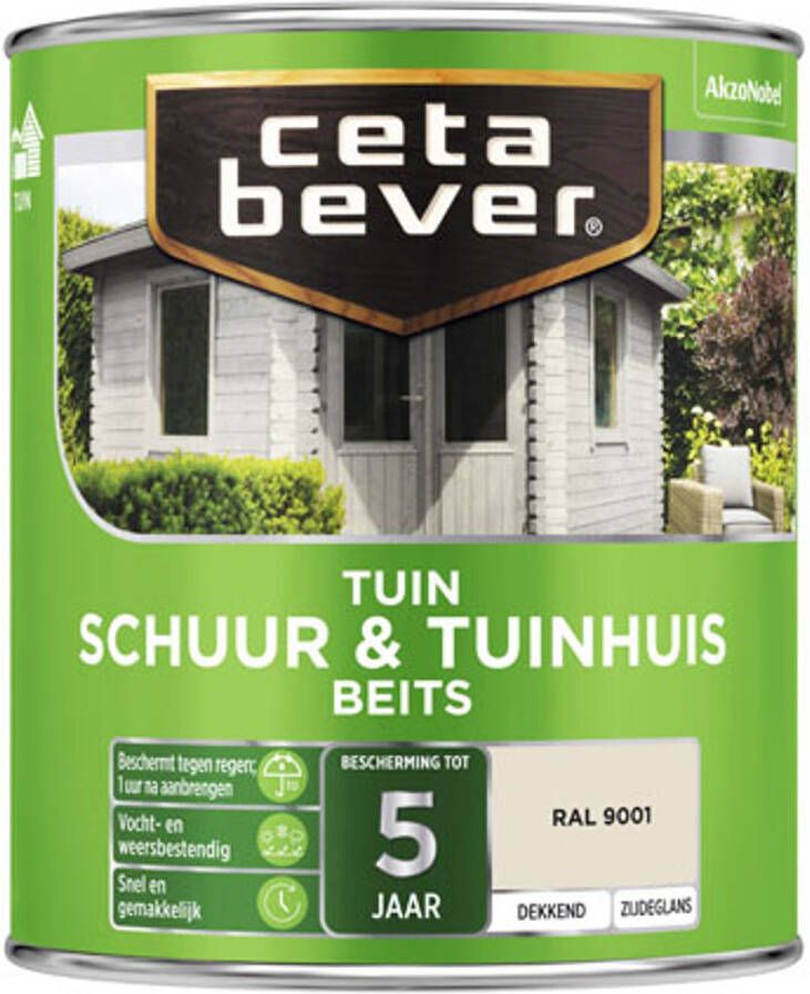 CetaBever Schuur & Tuinhuis Beits Zijdeglans RAL9001 750 ml