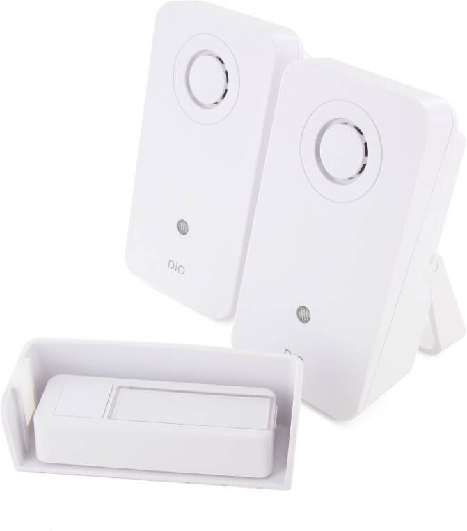 Chacon Dio Design Draadloze Deurbel Kit + 2 Ontvangers 150m Wit