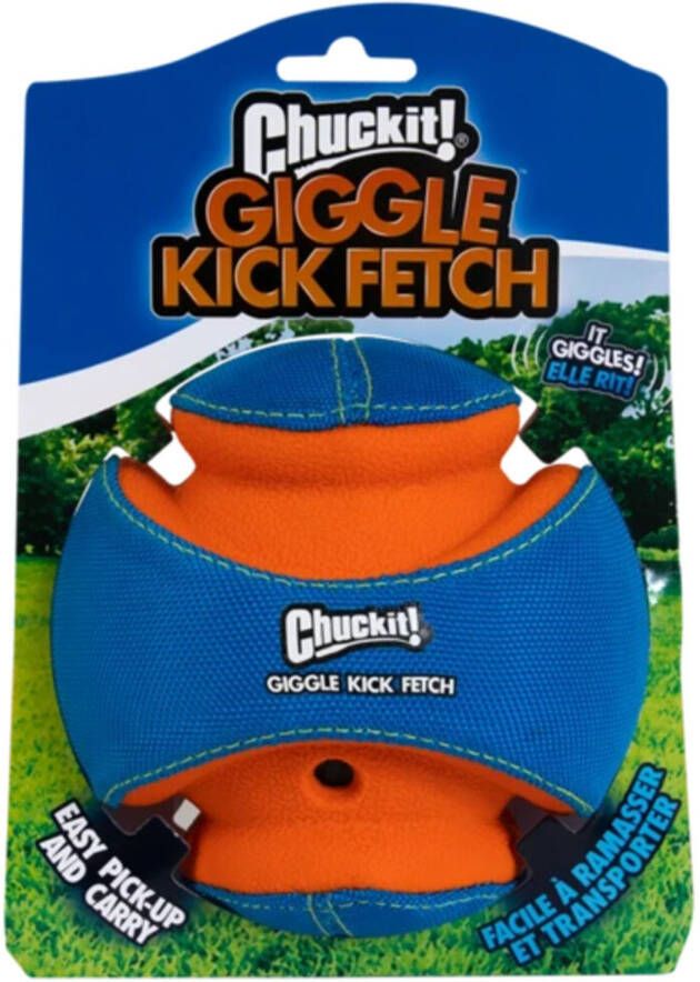 Chuckit Giggle kick Fetch Apporteerspeelgoed Blauw Oranje Small 22 cm