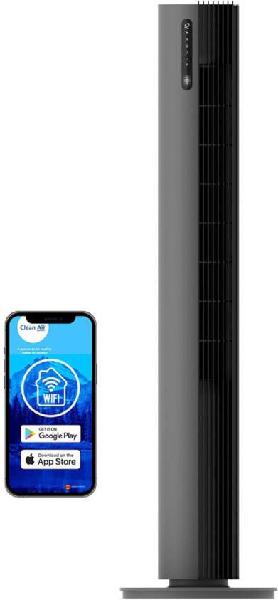 Clean Air Optima Design Tower Ventilator Ca-407g Smart Horizontale Oscillatie 90°