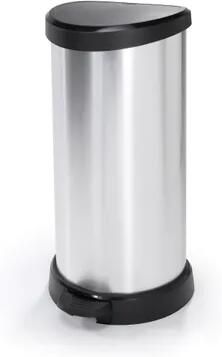 Curver Pedaalemmer Decobin D-shape Kunststof Zilver Metallic zwart 34.9x29.8x69.7cm 40l - Foto 6