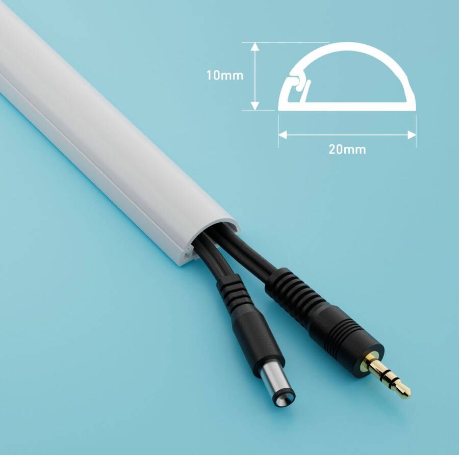 D-Line Kabelgoot Zelfklevend Halfrond 20x10mm 2m Wit
