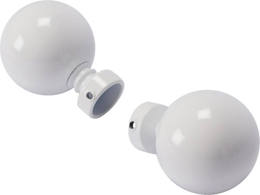 Decomode Gordijnknop Bulb Wit Hoogglans 20mm 2 Stuks