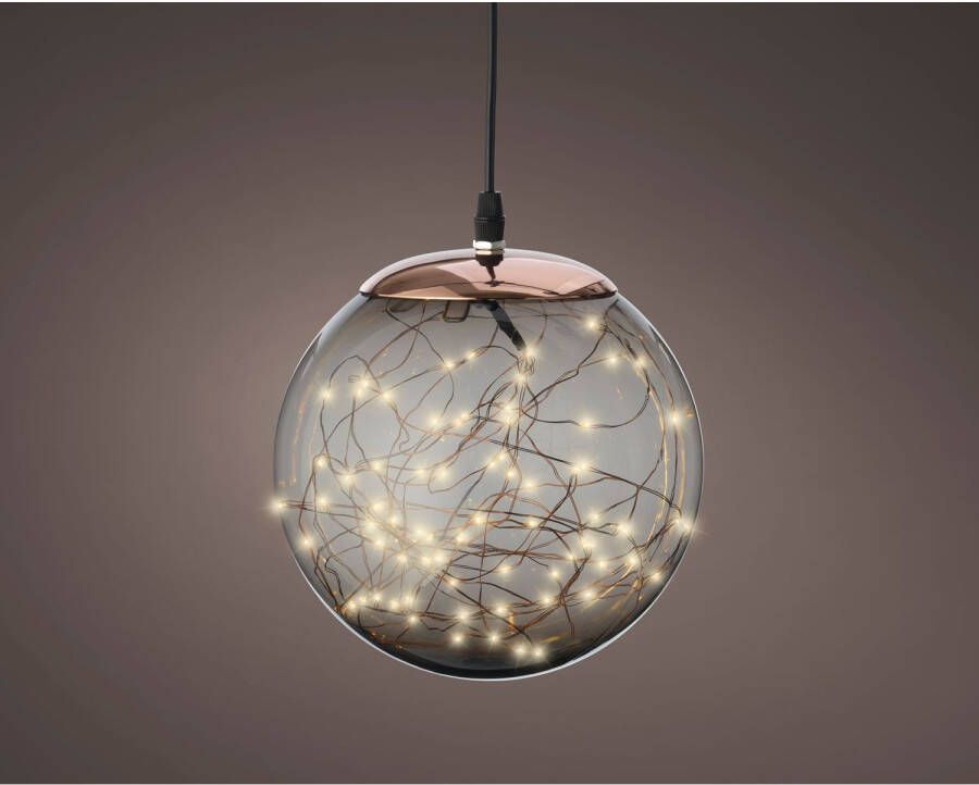 DECORIS SEASON DECORATIONS Decoris Sierverlichting Micro Led Plastic Bal Rookgrijs klassiek Warm 30cm-140l