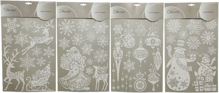 Decoris Sticker Pvc L50b29cm Wt glitters A4