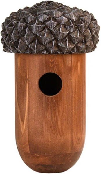 Decoris Vogelhuisje Eikel Hout 25 Cm