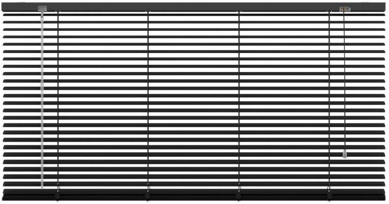 Decosol Horizontale Jaloezie Aluminium 25 mm Mat Zwart Maat: 140 x 180 cm