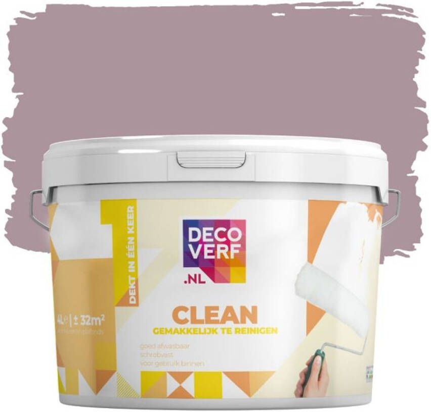 Decoverf.nl Decoverf Clean Muurverf Antiek Paars 4l