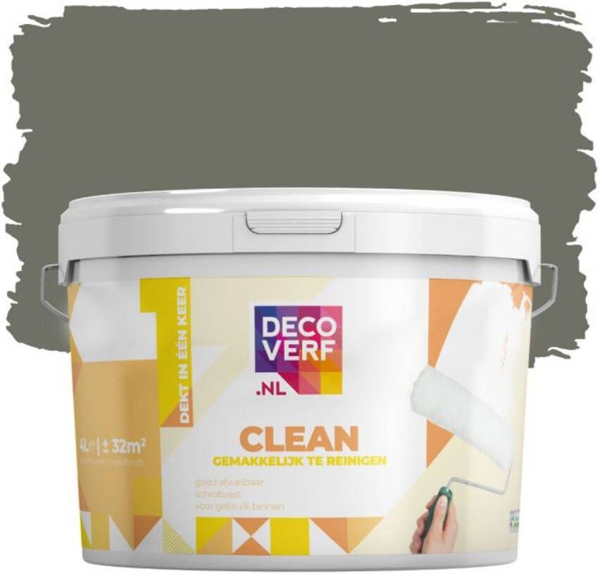 Decoverf.nl Decoverf Clean Muurverf Steengrijs 4l