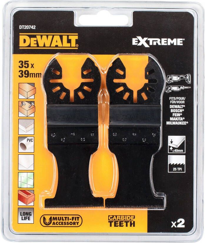 Dewalt Extreme Invalzaagblad Dt20742-qz Voor Multitools 35mm (1-3 8") 2 Stuks