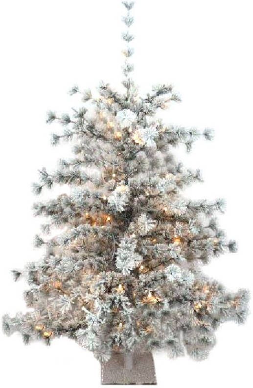 Dijk Natural Collections Wintervalley Trees Kunstkerstboom Ludvig Met Led Verlichting 95x120cm Besneeuwd